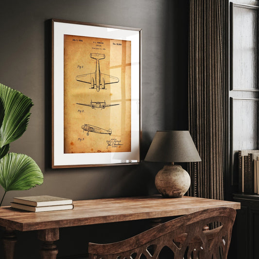 Electra Airplane Patent Print - Magic Posters