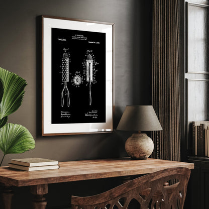 Electric Curling Iron Heater 1907 Patent Print - Magic Posters
