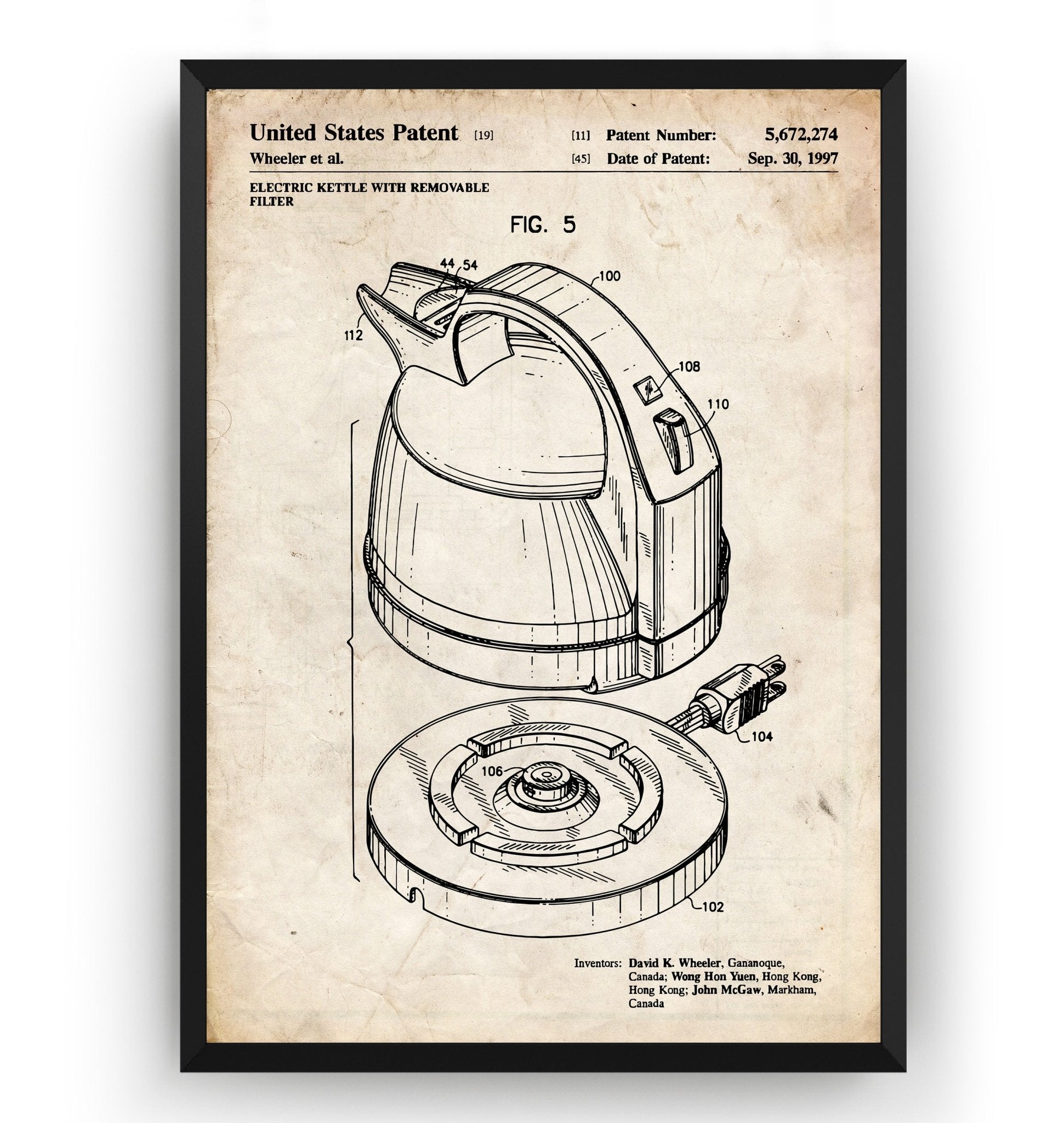 Electric Kettle 1997 Patent Print - Magic Posters