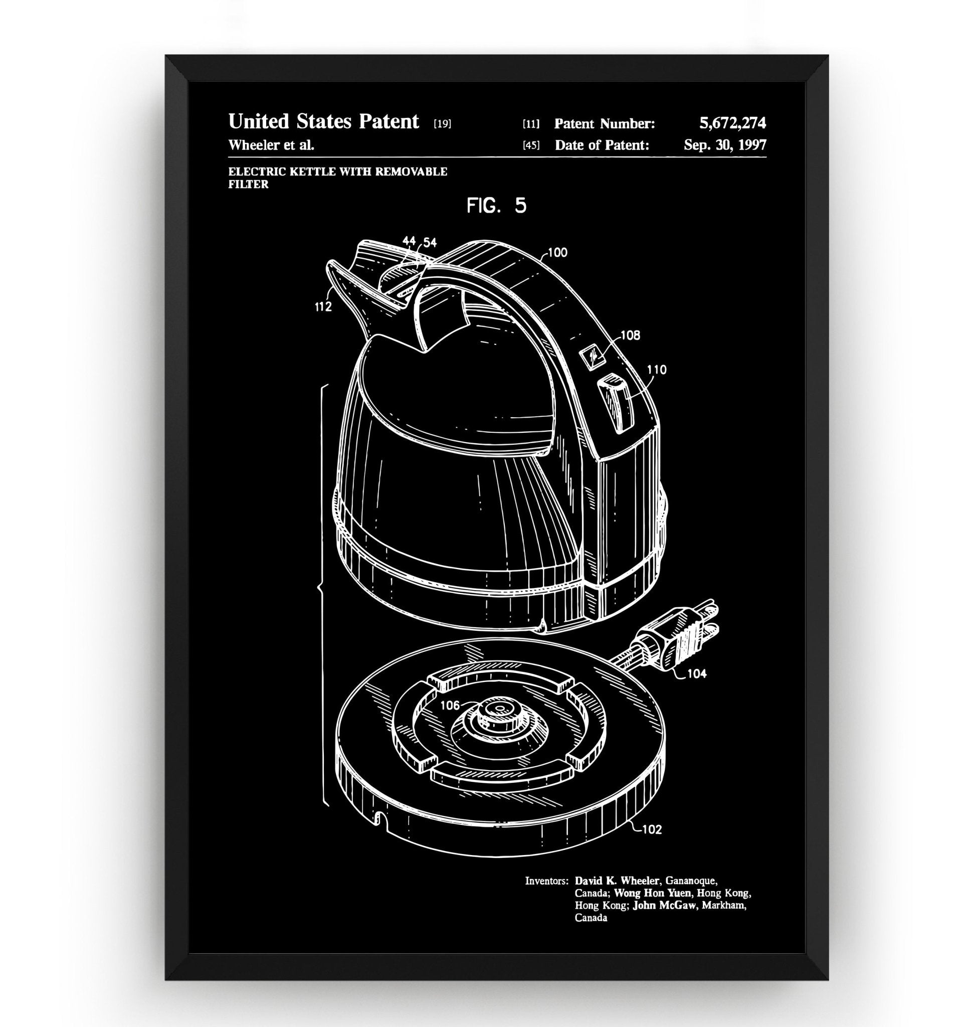 Electric Kettle 1997 Patent Print - Magic Posters