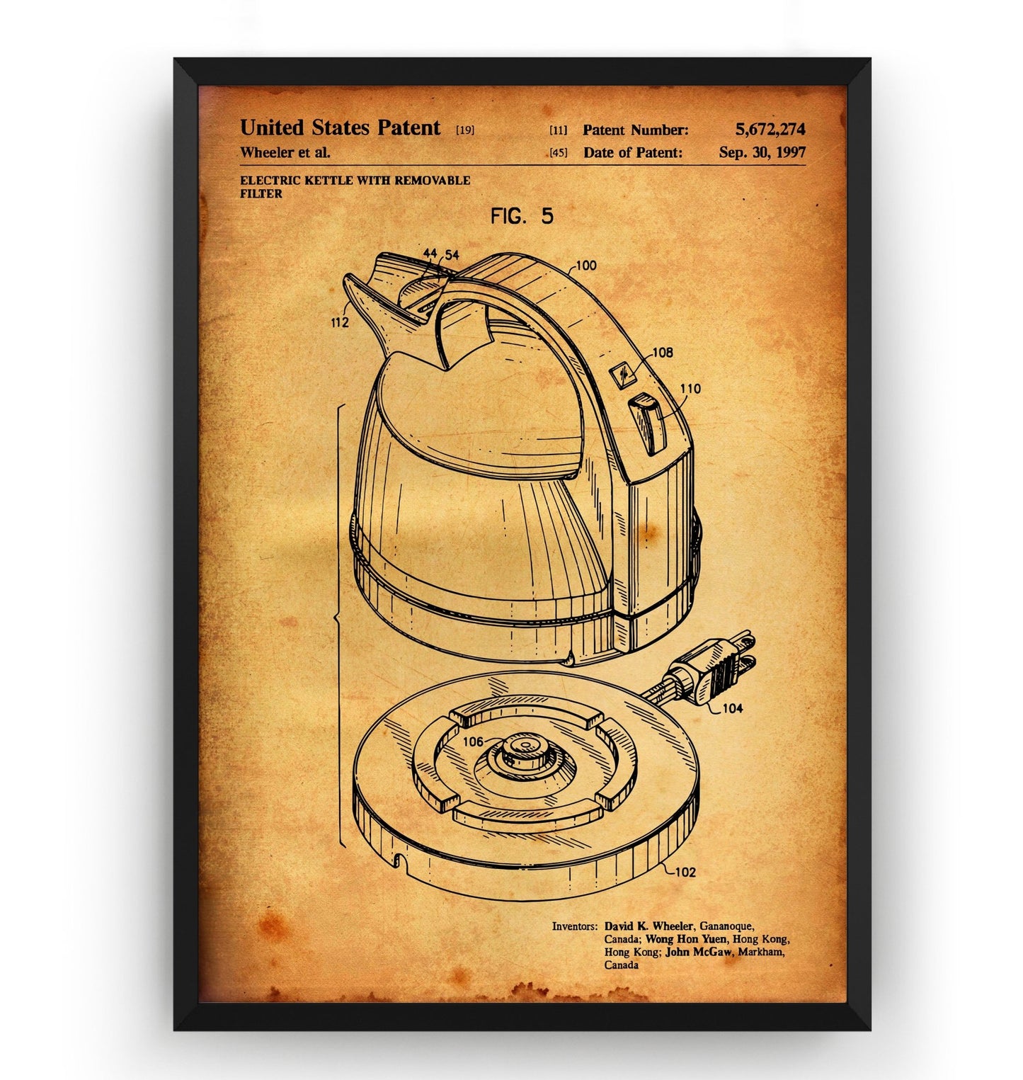 Electric Kettle 1997 Patent Print - Magic Posters