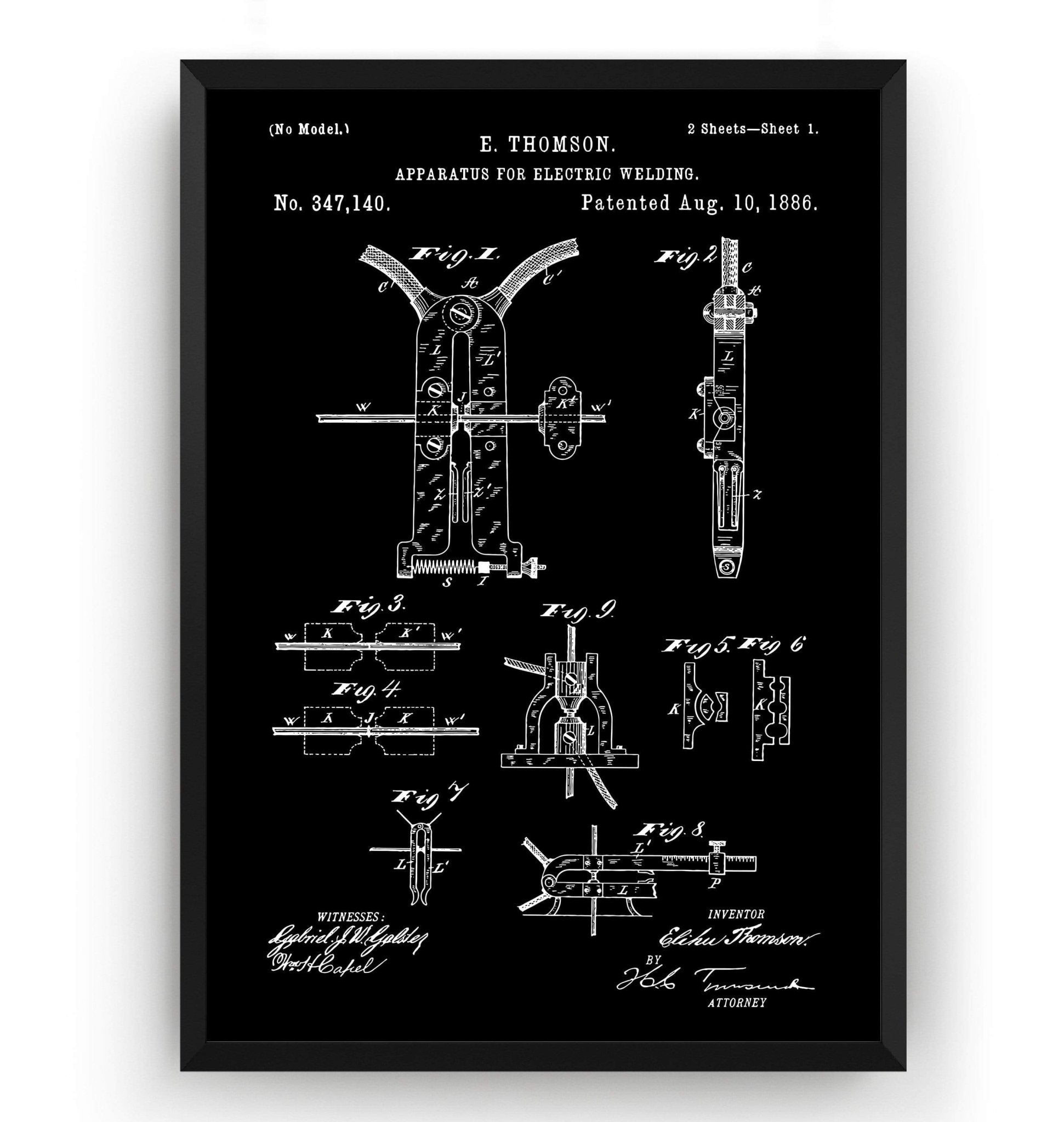 Electric Welding Machine 1886 Patent Print - Magic Posters