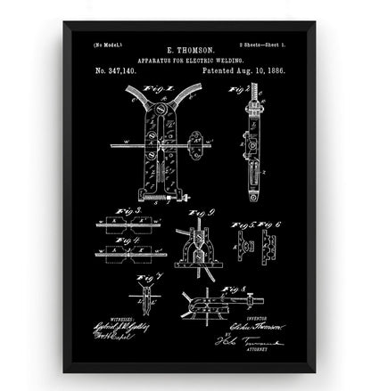 Electric Welding Machine 1886 Patent Print - Magic Posters