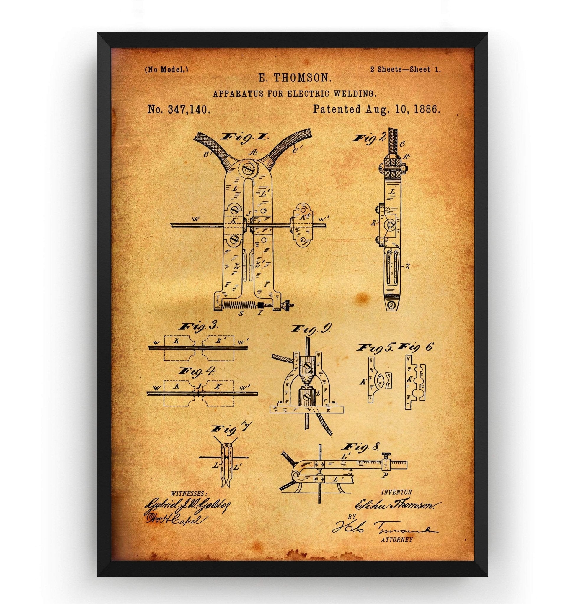 Electric Welding Machine 1886 Patent Print - Magic Posters