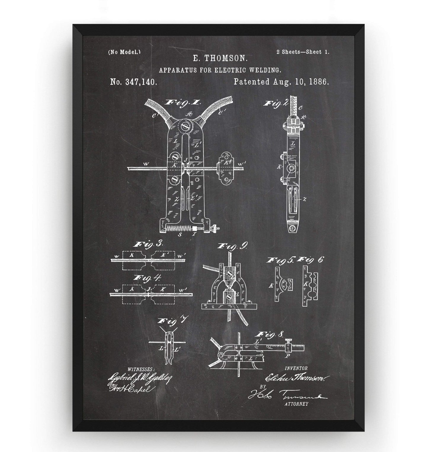 Electric Welding Machine 1886 Patent Print - Magic Posters