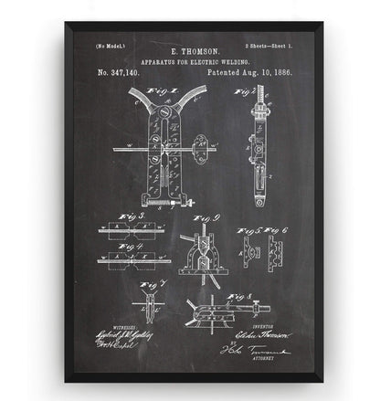 Electric Welding Machine 1886 Patent Print - Magic Posters