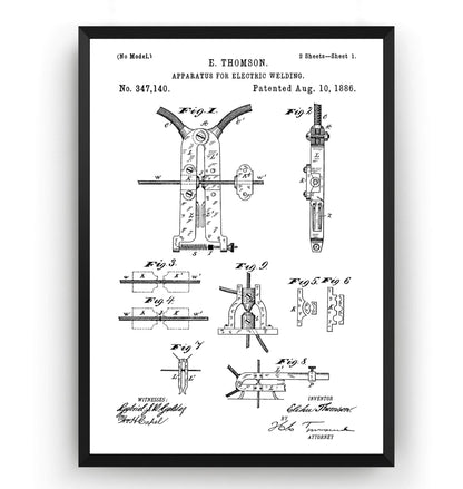 Electric Welding Machine 1886 Patent Print - Magic Posters