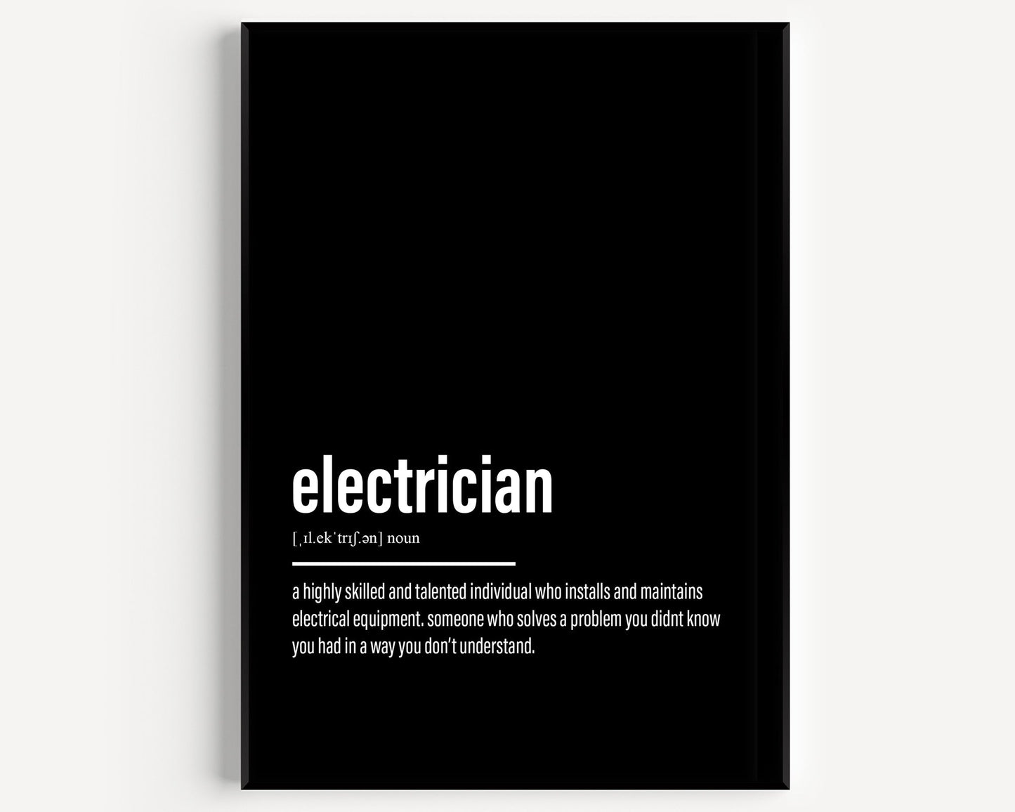 Electrician Definition Print - Magic Posters