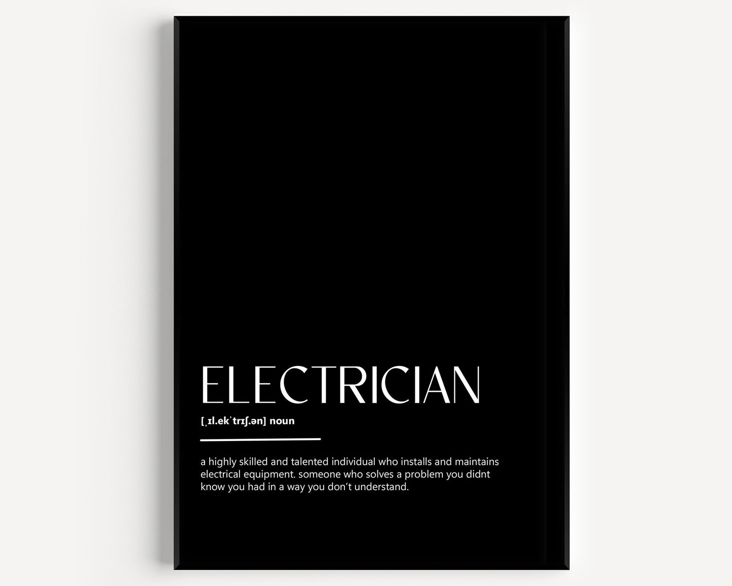 Electrician Definition Print - Magic Posters