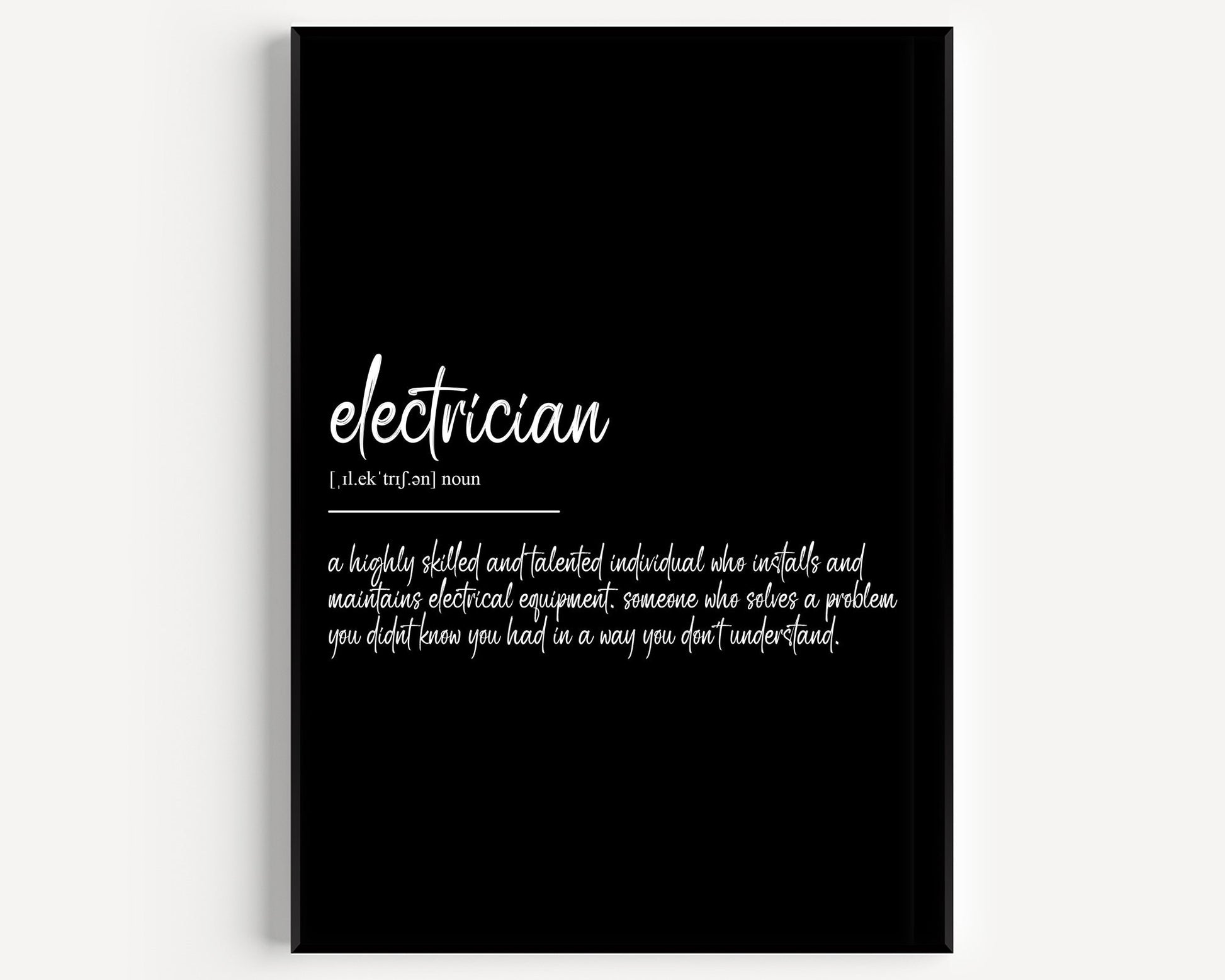 Electrician Definition Print - Magic Posters