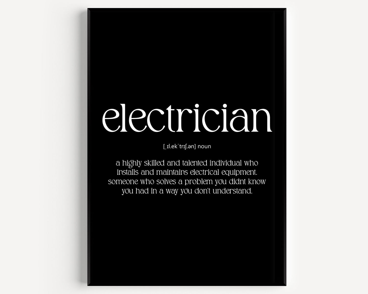 Electrician Definition Print - Magic Posters