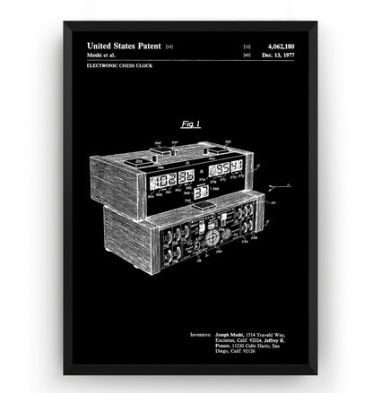 Electronic Chess Clock 1977 Patent Print - Magic Posters