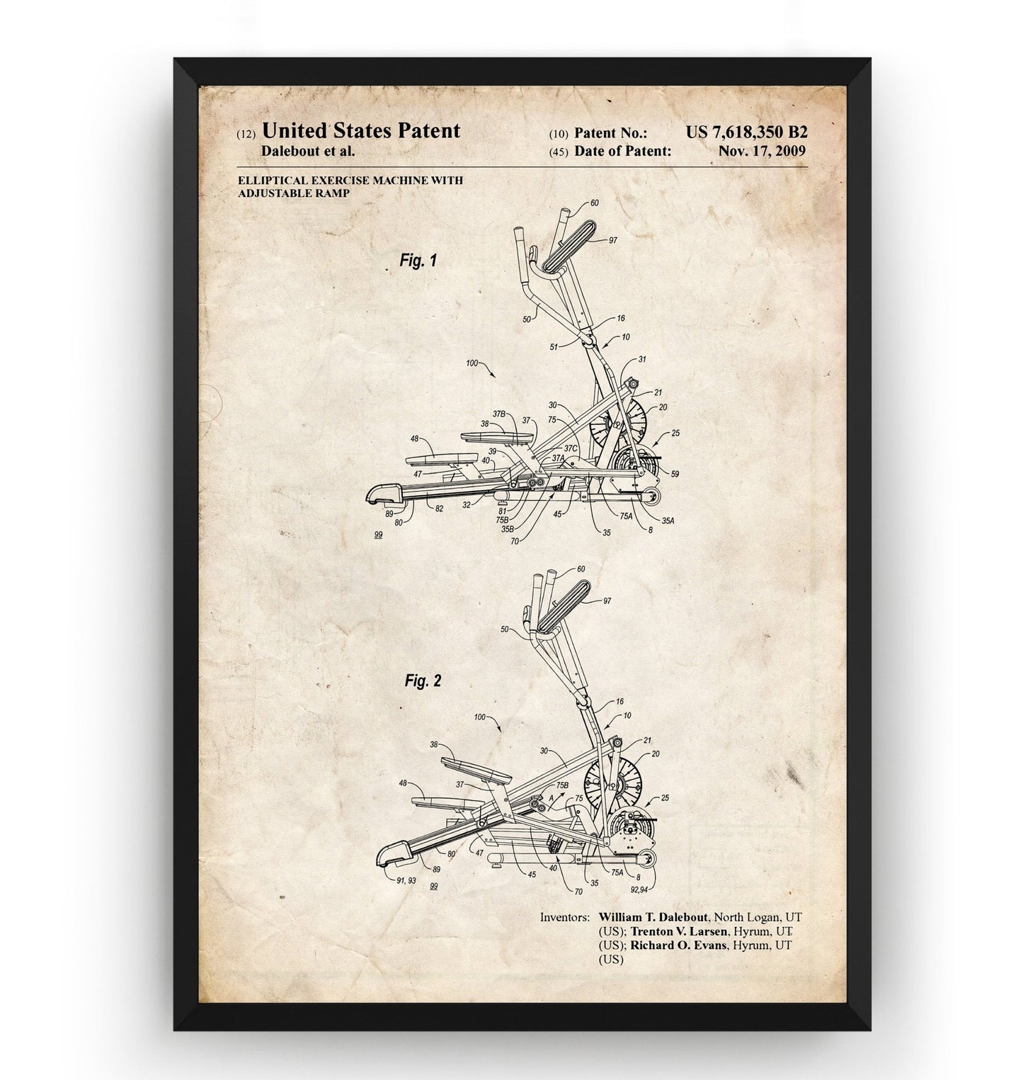 Elliptical Exercise Machine 2009 Patent Print - Magic Posters