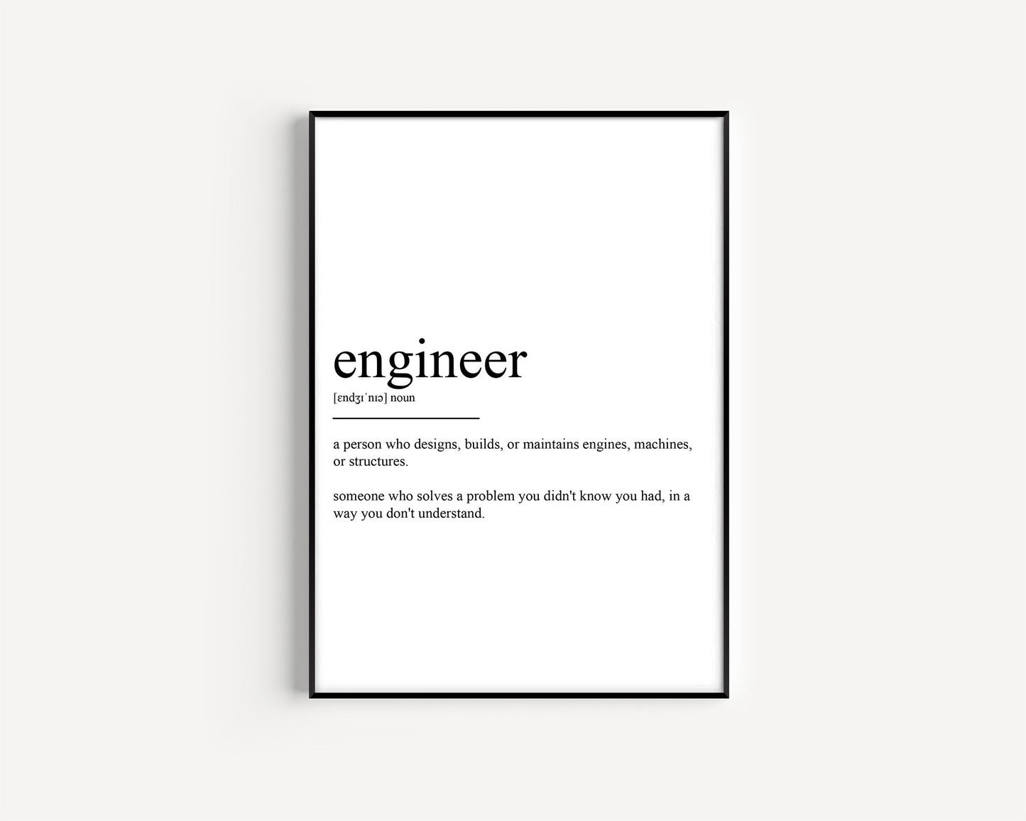 Engineer Definition Print - Magic Posters