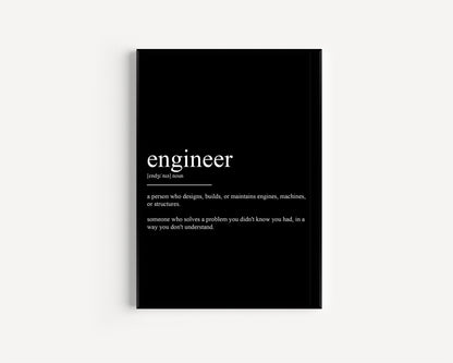 Engineer Definition Print - Magic Posters