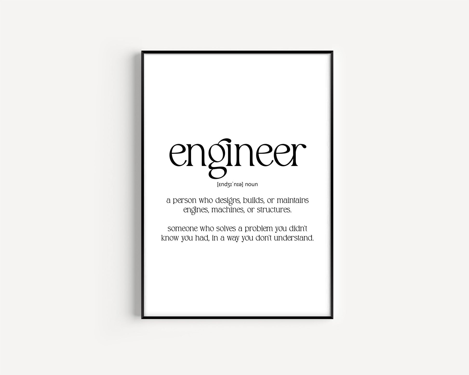 Engineer Definition Print - Magic Posters