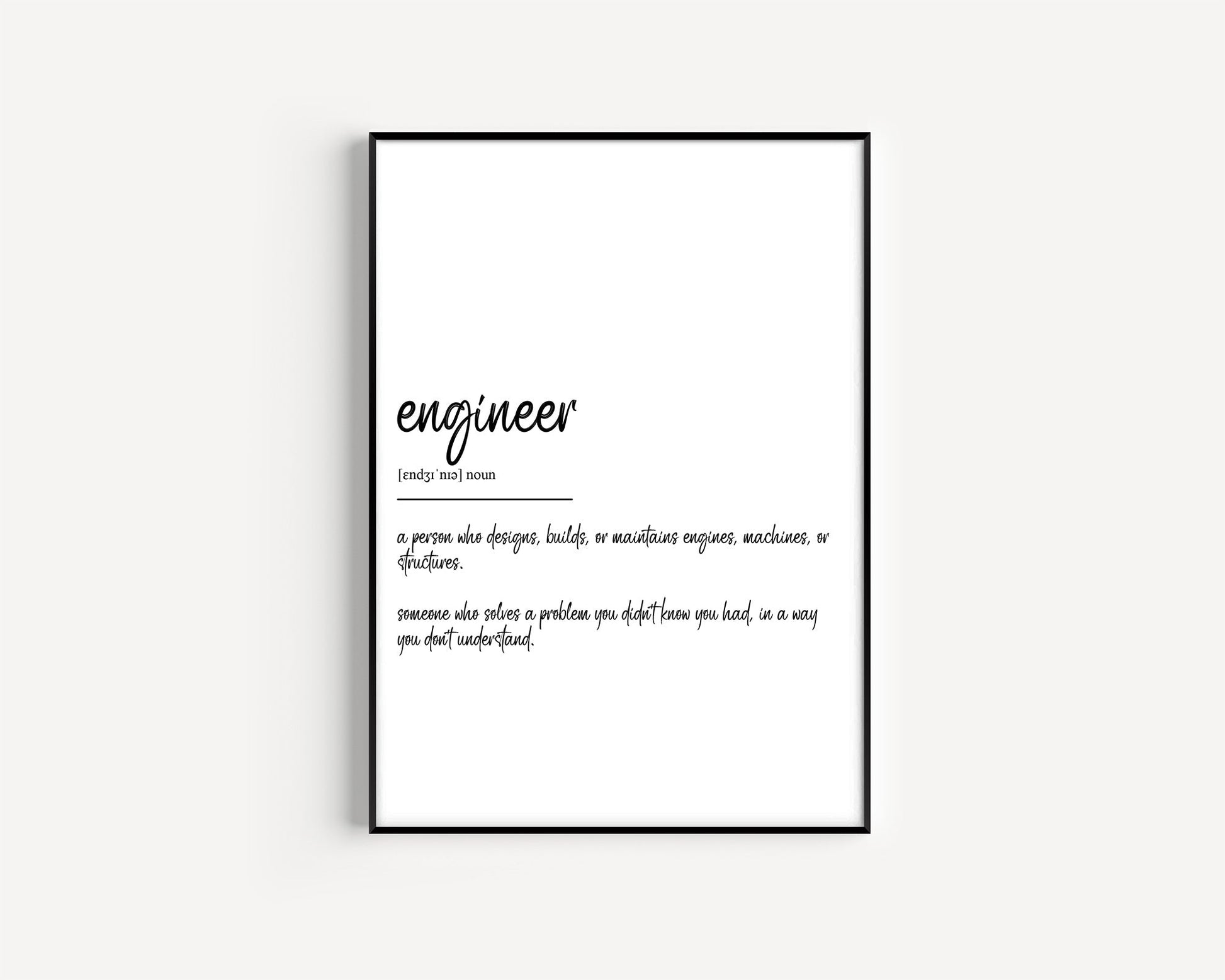 Engineer Definition Print - Magic Posters