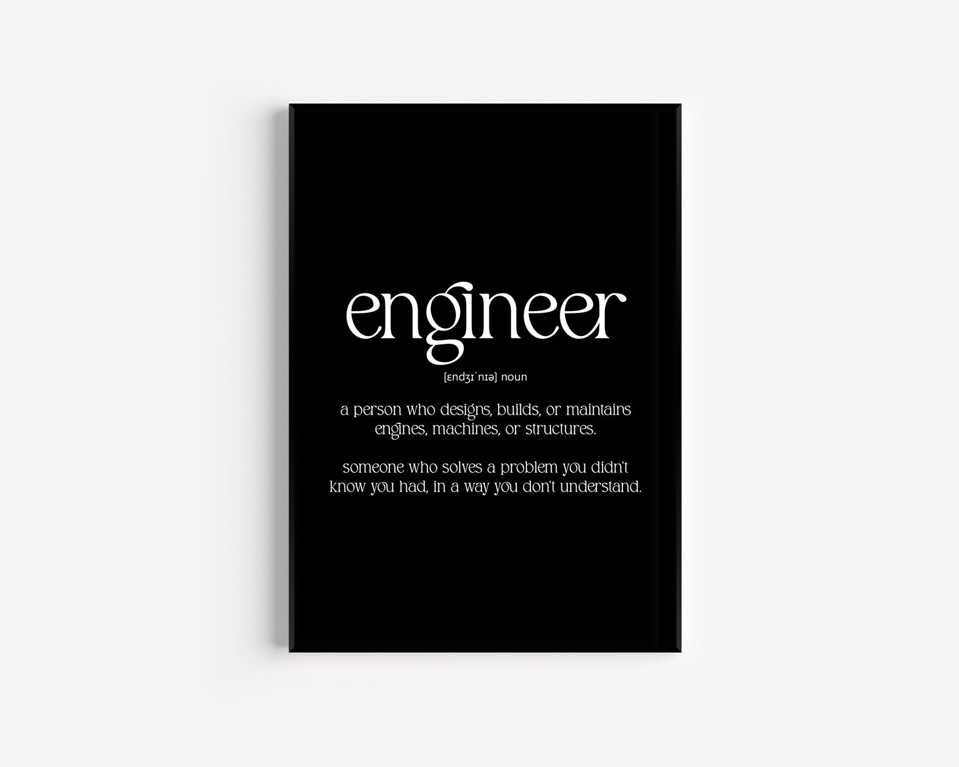 Engineer Definition Print - Magic Posters