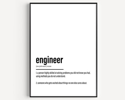 Engineer Definition Print V2 - Magic Posters