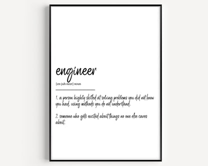 Engineer Definition Print V2 - Magic Posters