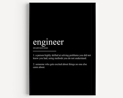 Engineer Definition Print V2 - Magic Posters