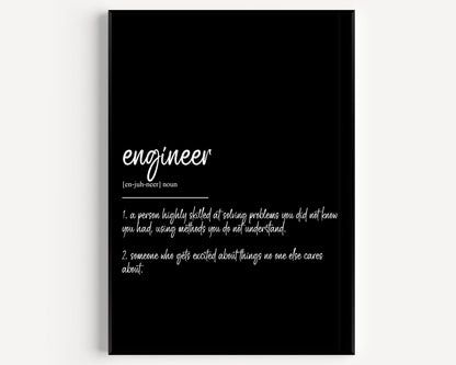 Engineer Definition Print V2 - Magic Posters