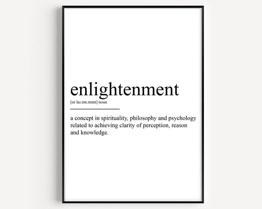 Enlightenment Definition Print - Magic Posters