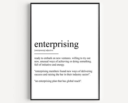 Enterprising Definition Print - Magic Posters