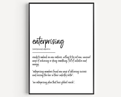 Enterprising Definition Print - Magic Posters