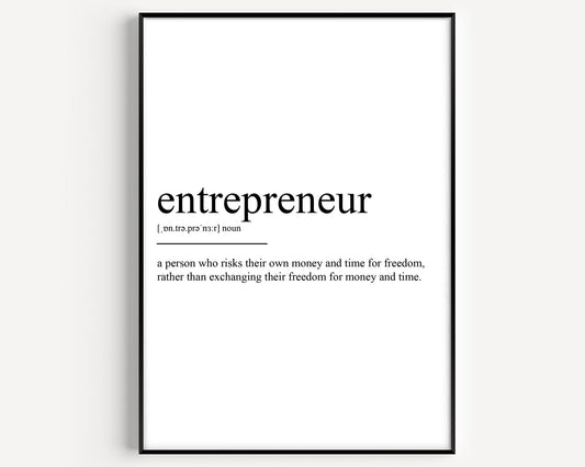 Entrepreneur Definition Print - Magic Posters