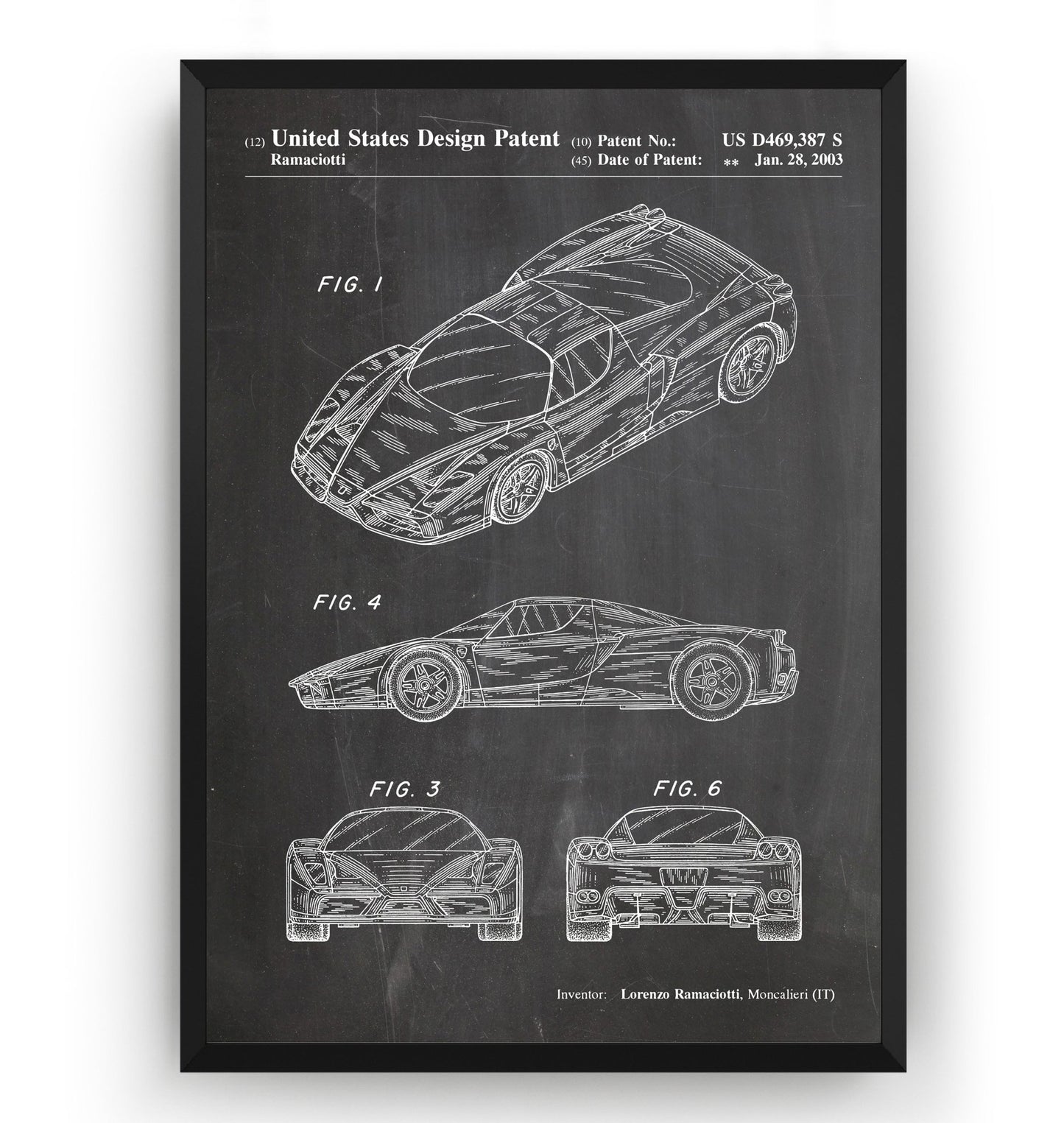 Enzo Ferrari 2003 Patent Print - Magic Posters