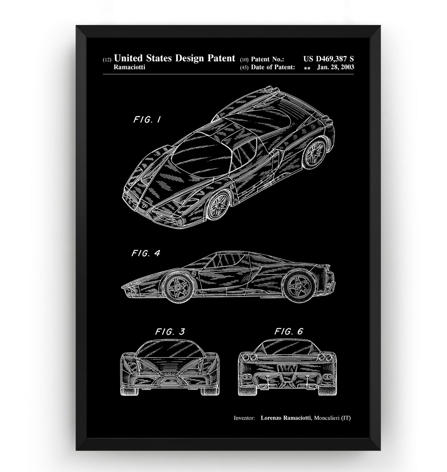 Enzo Ferrari 2003 Patent Print - Magic Posters