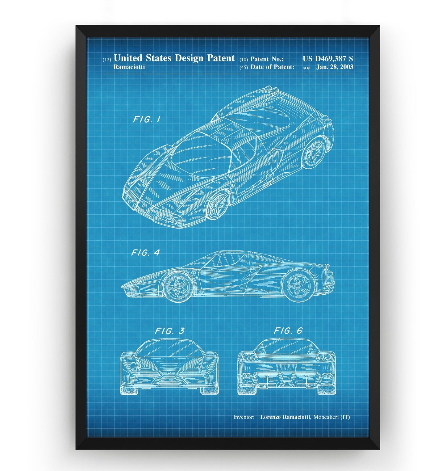 Enzo Ferrari 2003 Patent Print - Magic Posters