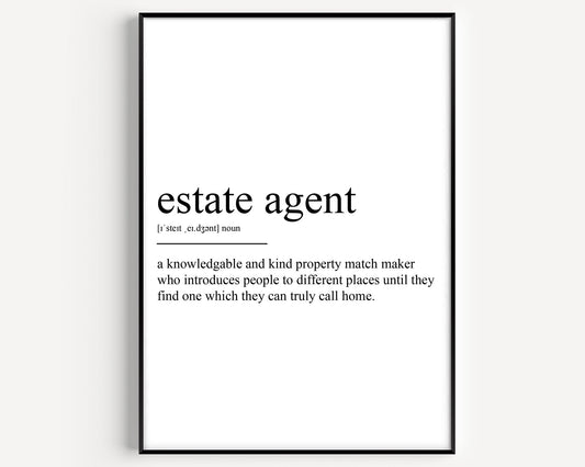 Estate Agent Definition Print - Magic Posters