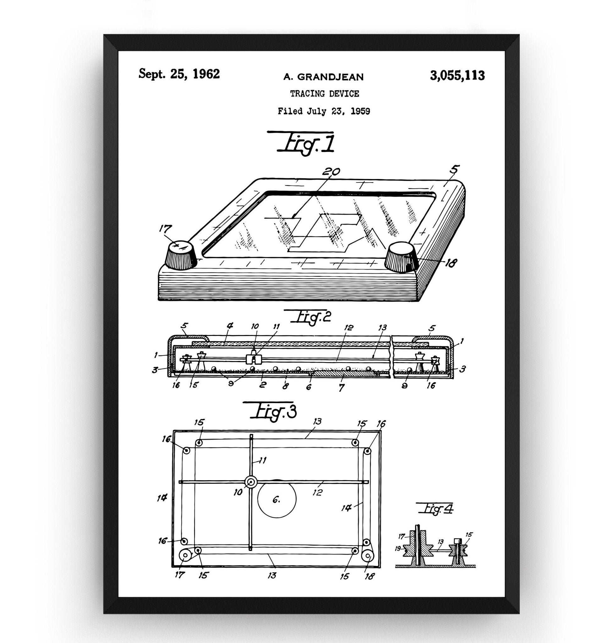 Etch A Sketch 1962 Patent Print - Magic Posters