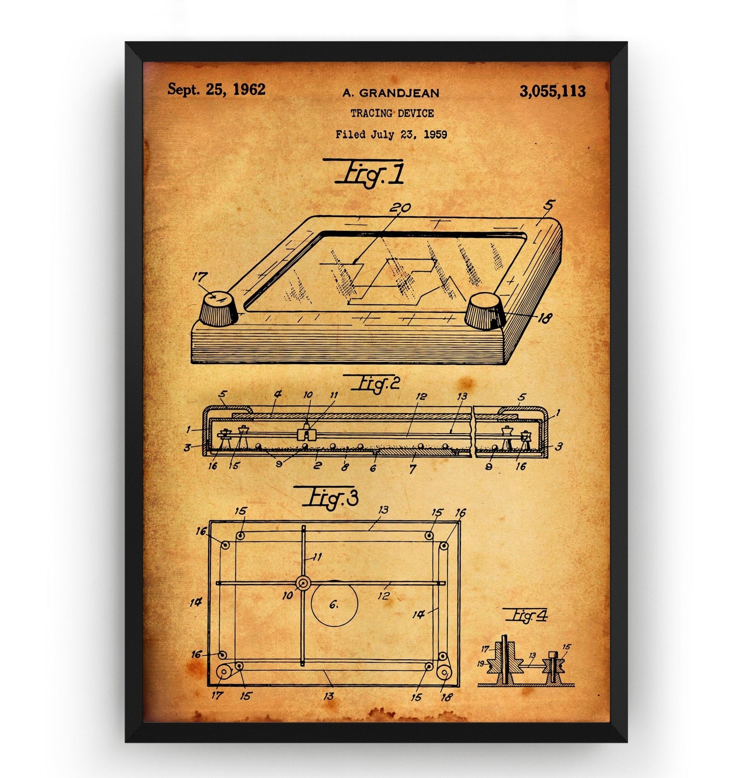 Etch A Sketch 1962 Patent Print - Magic Posters