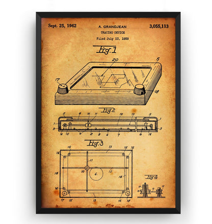 Etch A Sketch 1962 Patent Print - Magic Posters