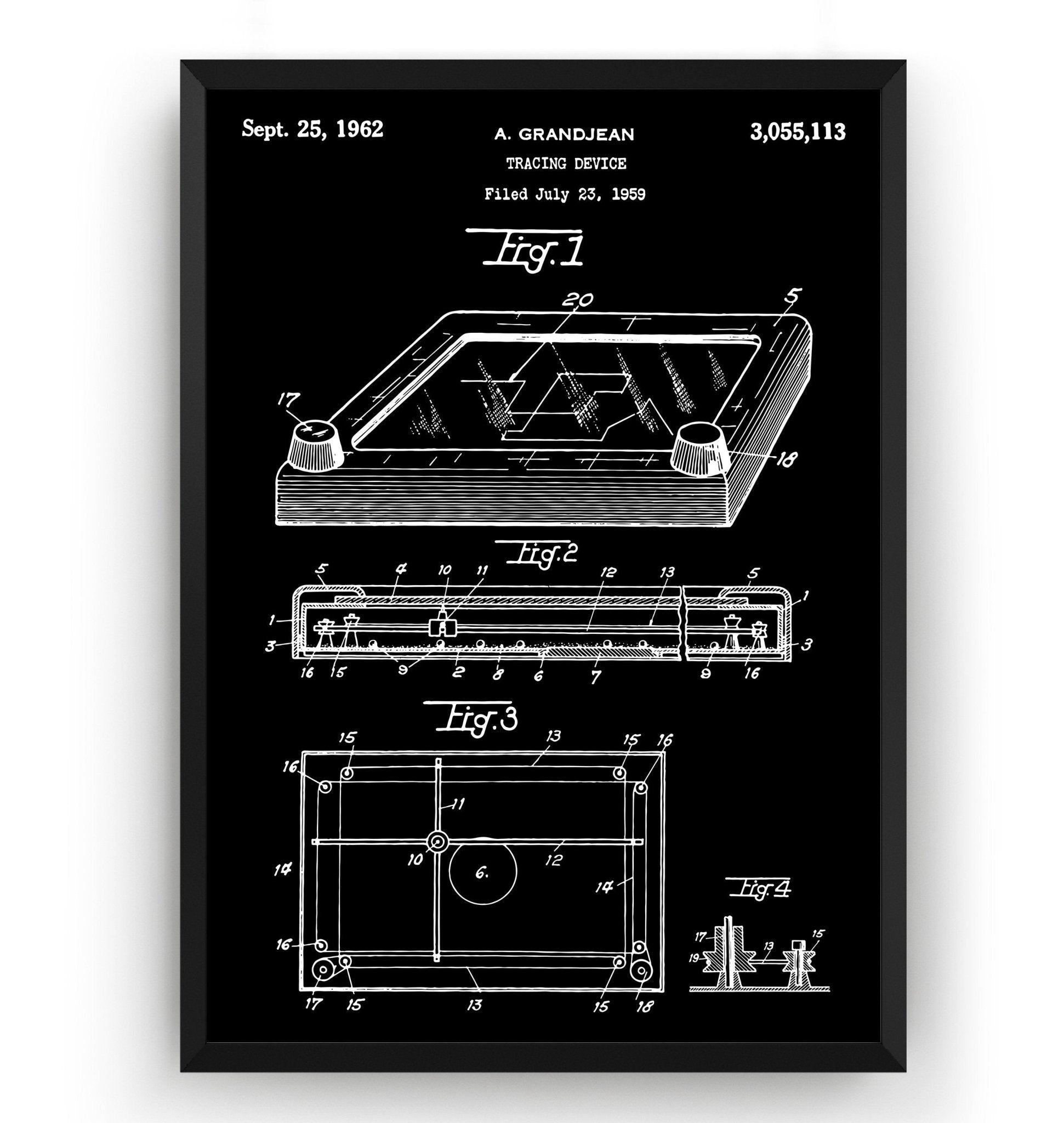 Etch A Sketch 1962 Patent Print - Magic Posters