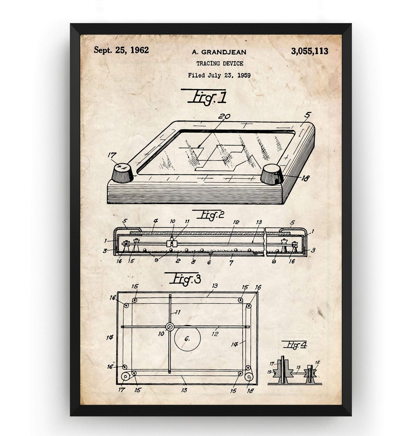 Etch A Sketch 1962 Patent Print - Magic Posters