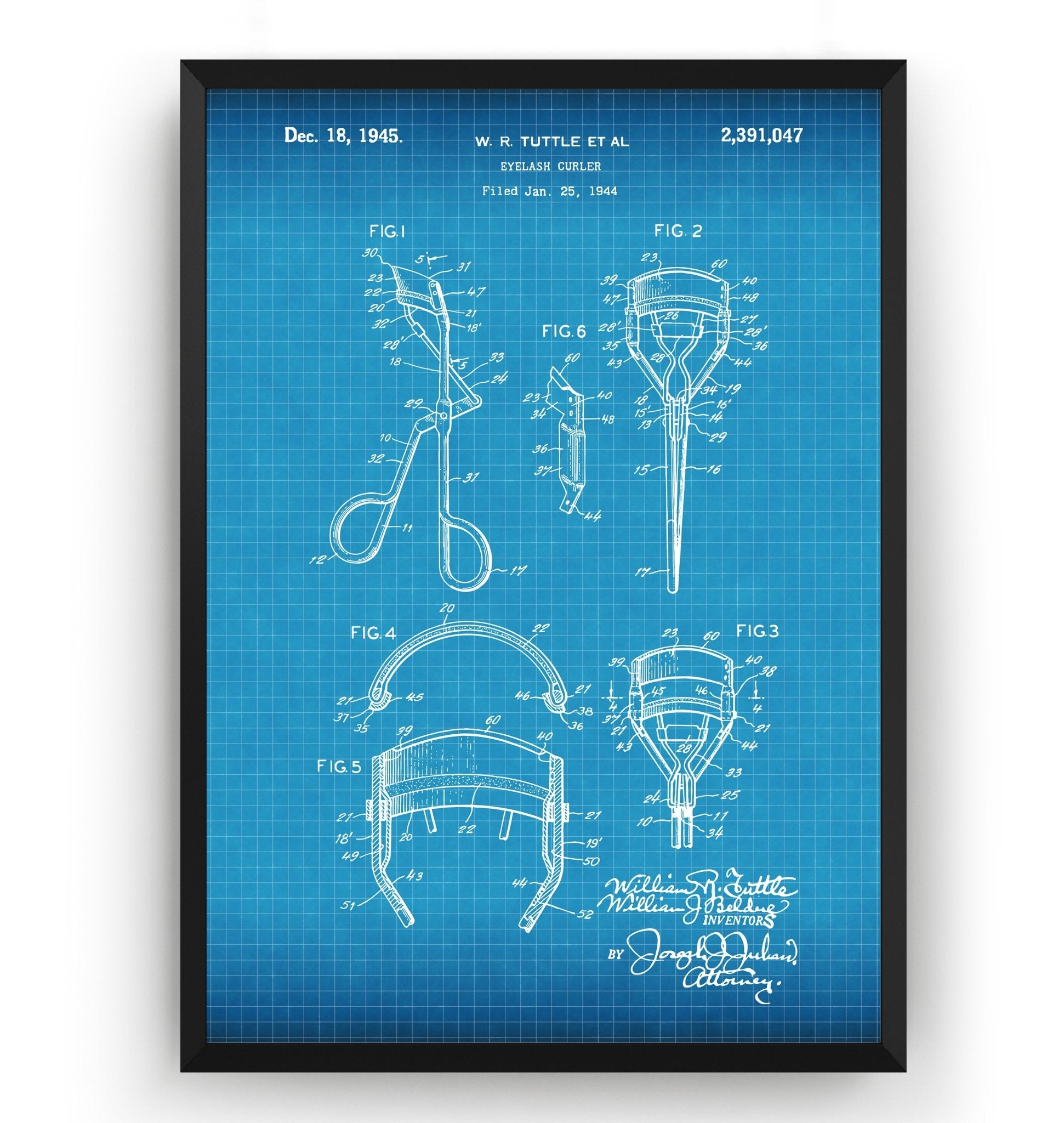 Eyelash Curler 1945 Patent Print - Magic Posters