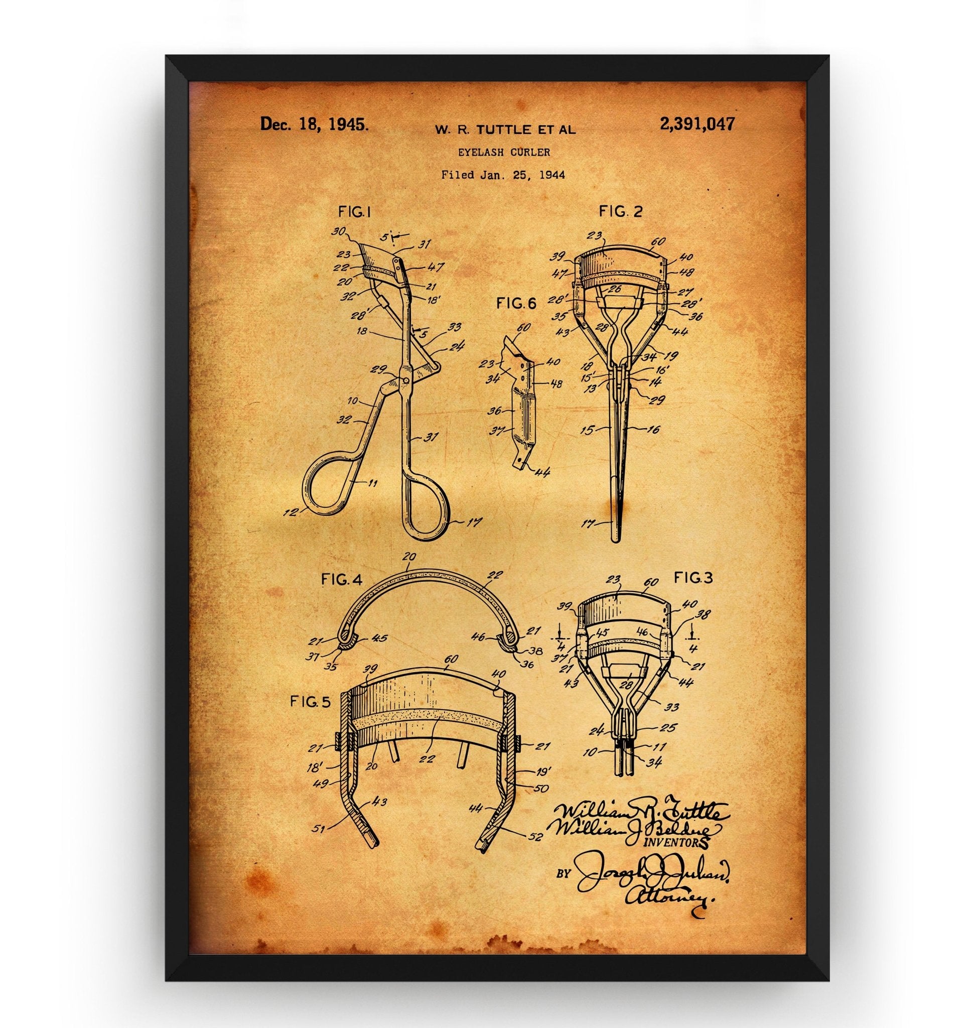 Eyelash Curler 1945 Patent Print - Magic Posters