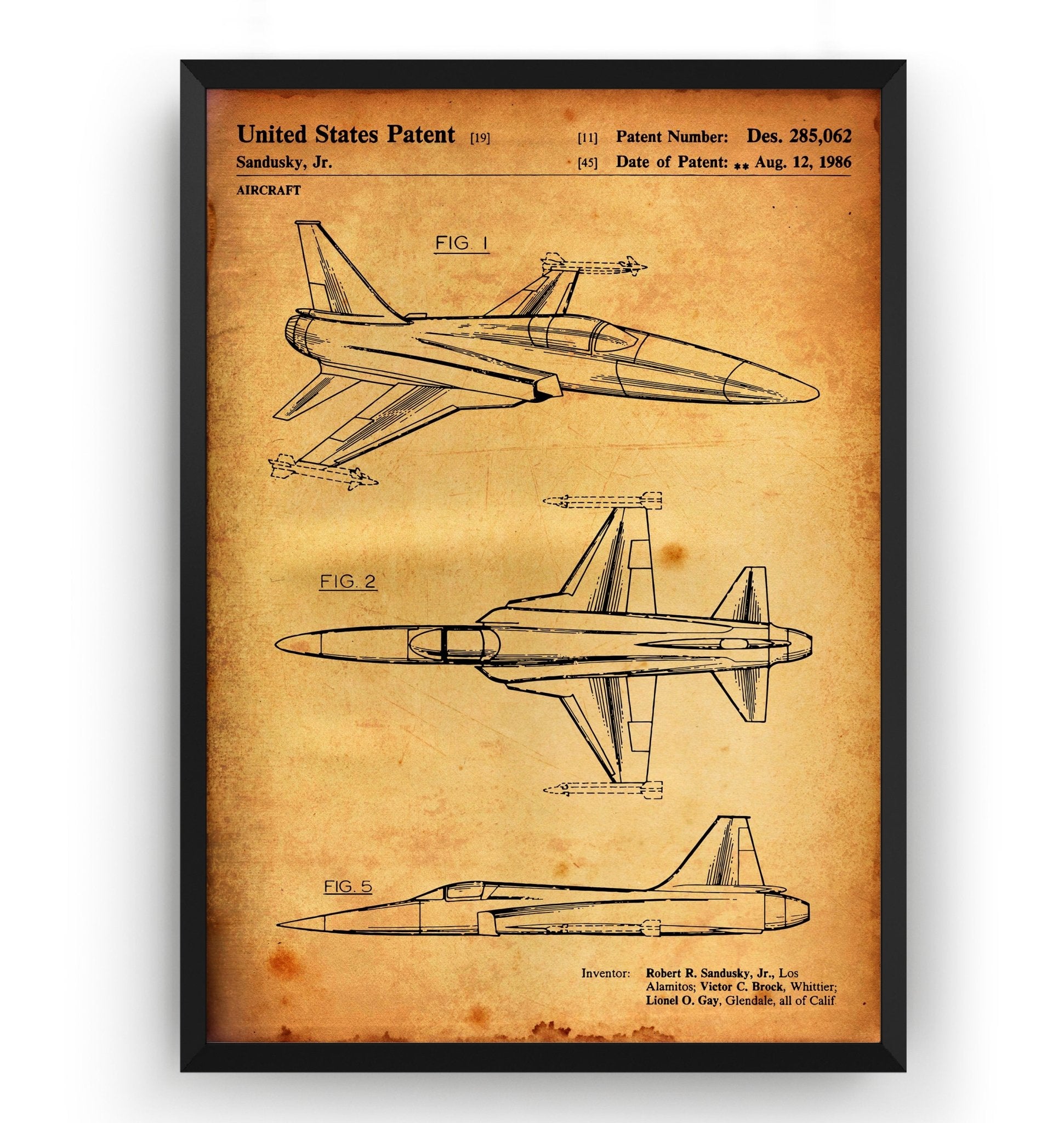 F-20 Tigershark 1986 Patent Print - Magic Posters