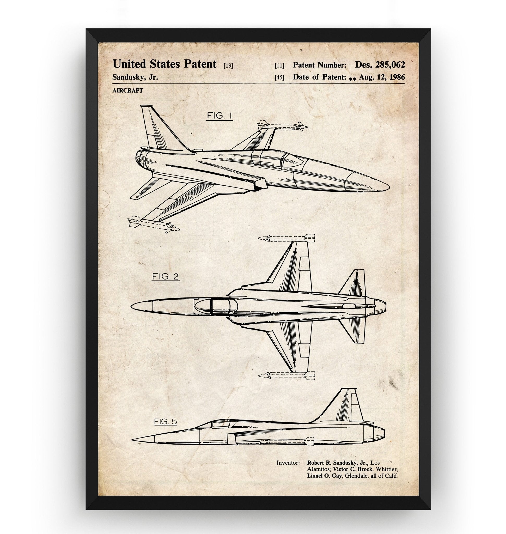 F-20 Tigershark 1986 Patent Print - Magic Posters