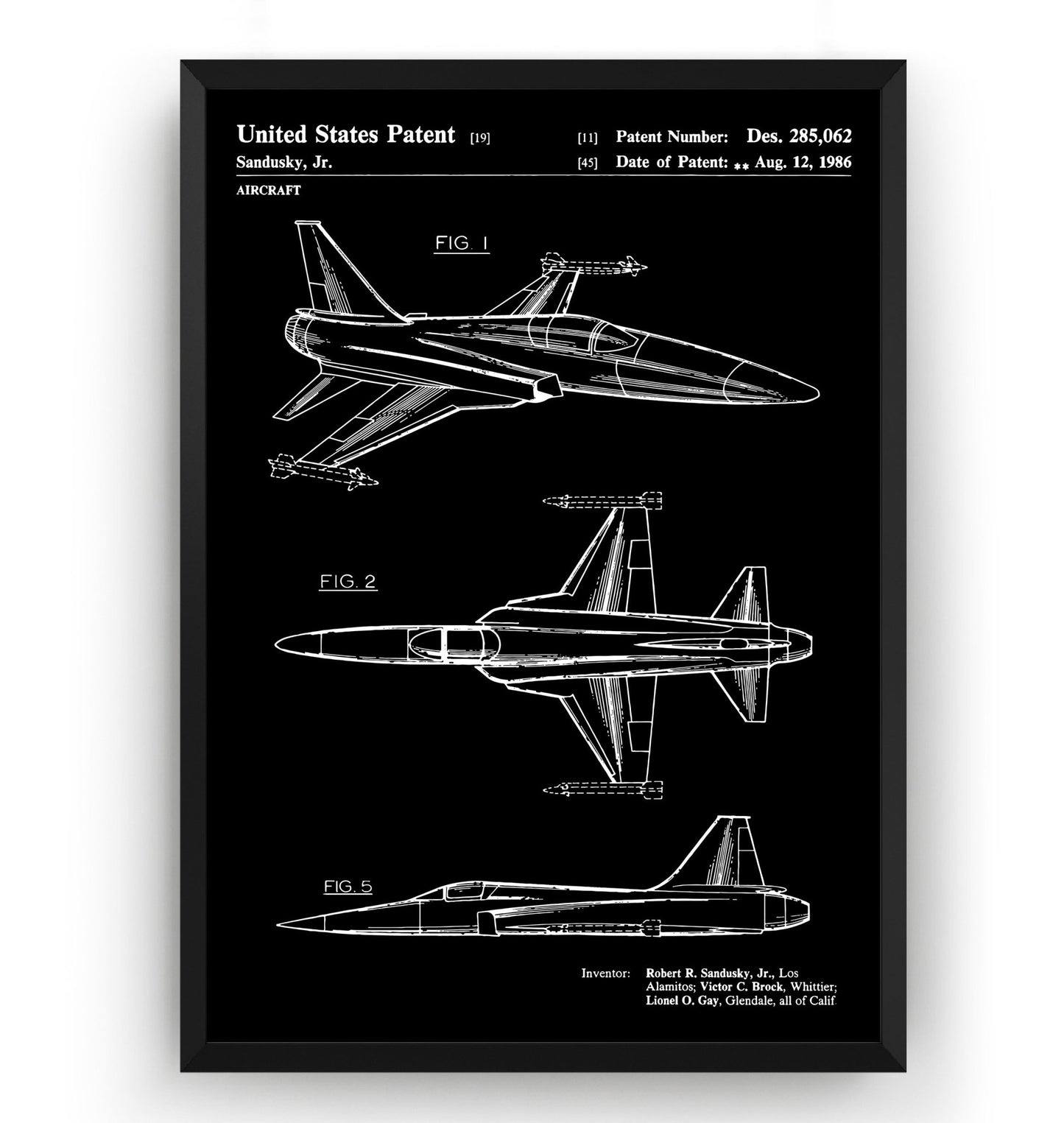 F-20 Tigershark 1986 Patent Print - Magic Posters