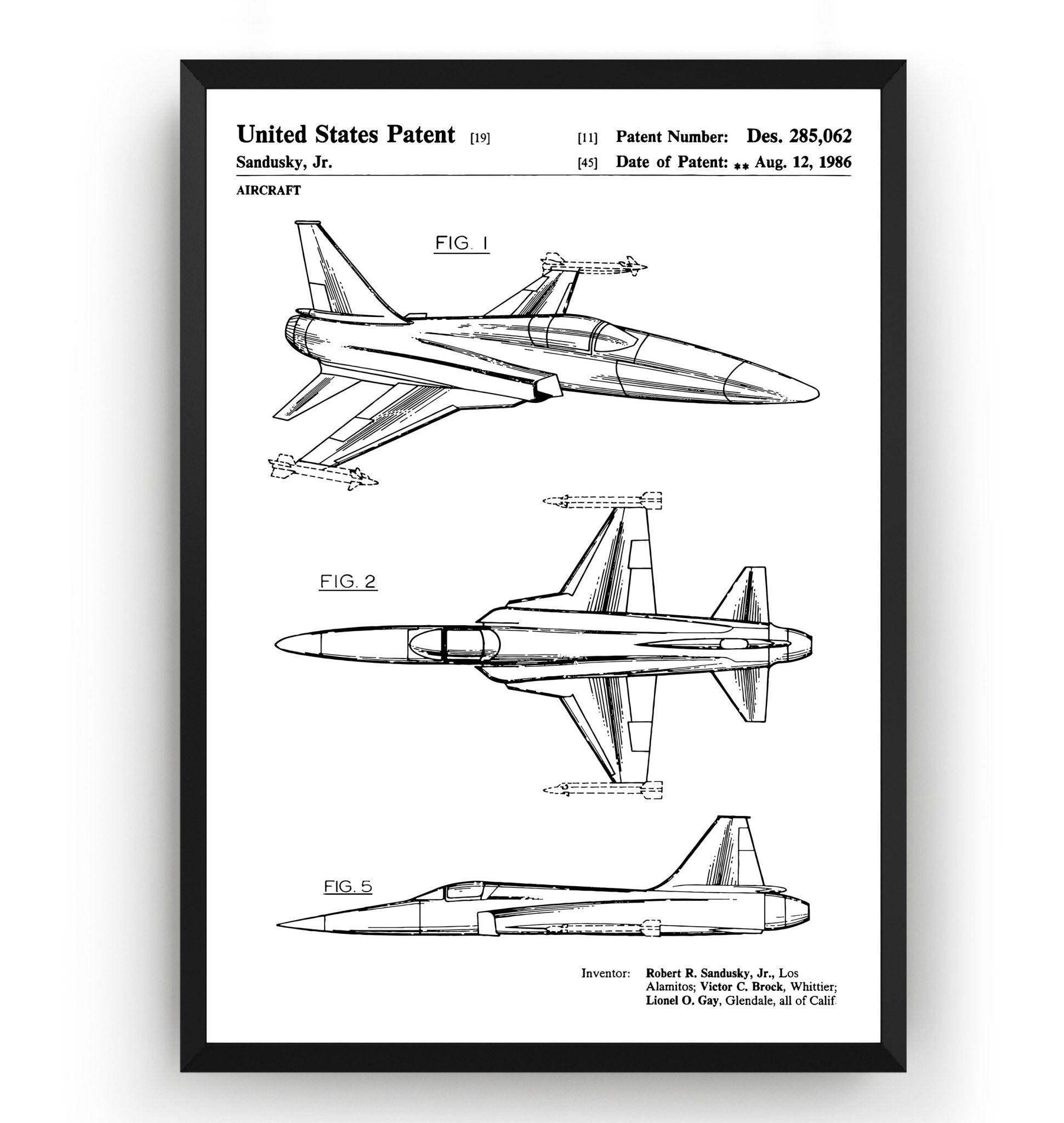 F-20 Tigershark 1986 Patent Print - Magic Posters