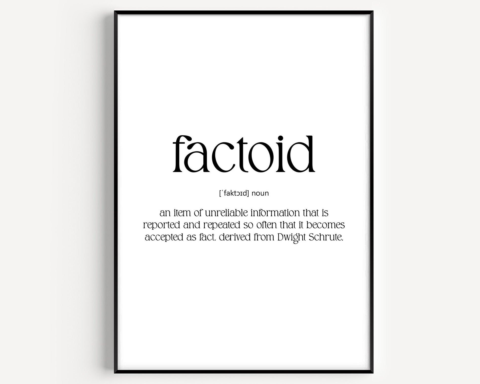 Factoid Definition Print - Magic Posters