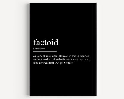 Factoid Definition Print - Magic Posters