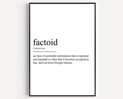 Factoid Definition Print - Magic Posters