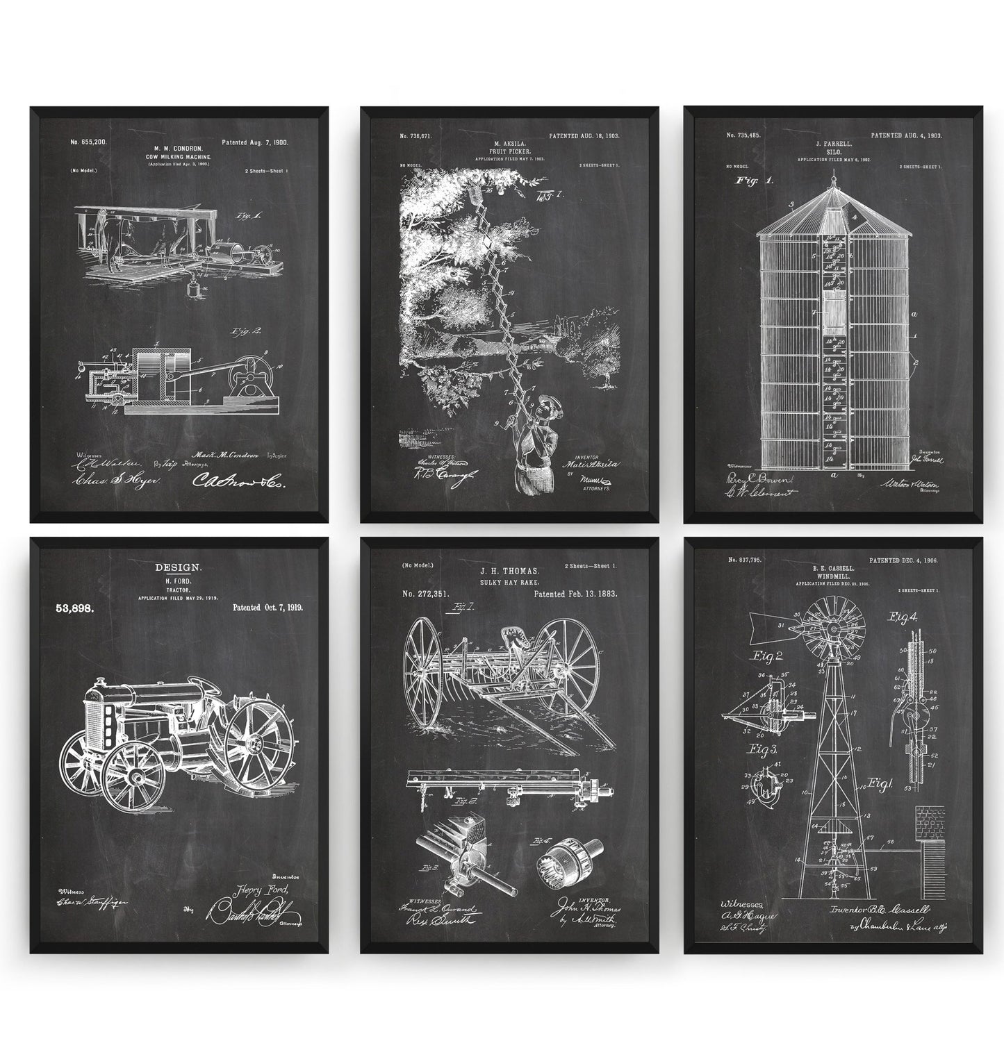 Farming Set Of 6 Patent Prints - Magic Posters