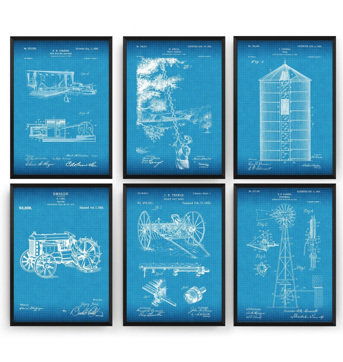 Farming Set Of 6 Patent Prints - Magic Posters